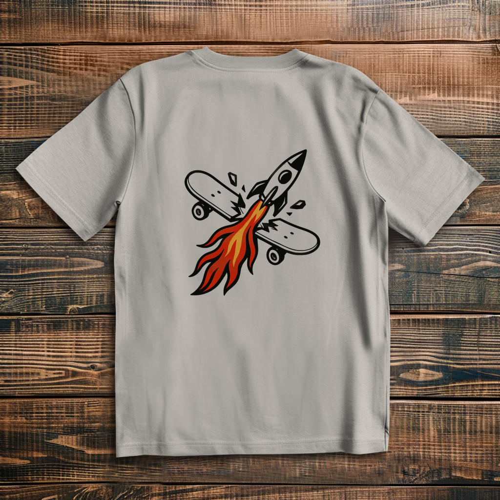 Oversized T-Shirt Skateboard Rocket