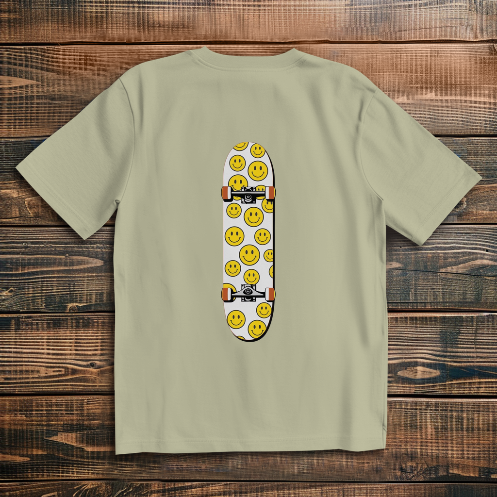 Oversized T-Shirt Skateboard Smiley