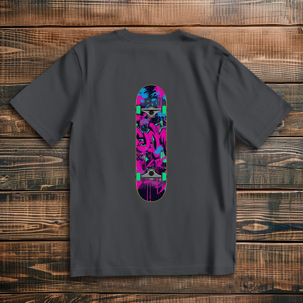 Oversize T-Shirt Skateboard Neon Graffiti 3