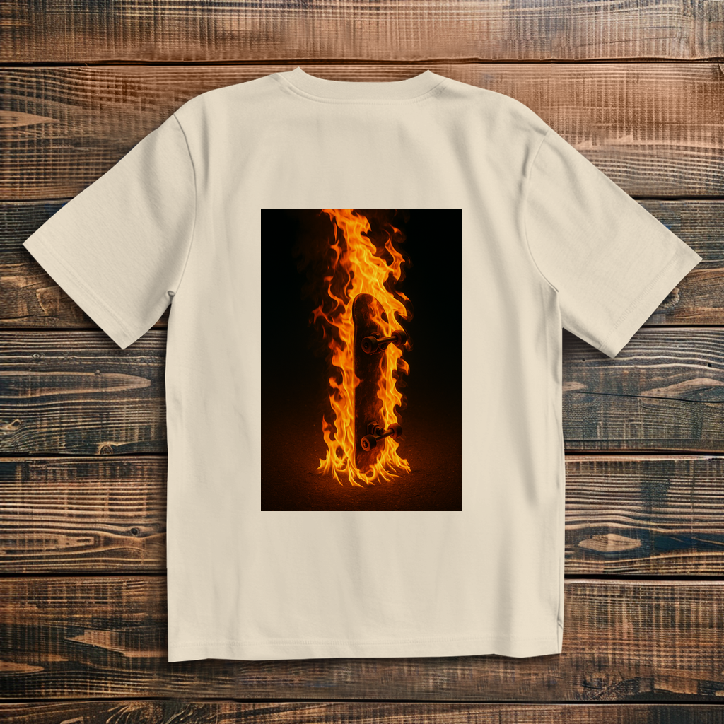 Oversized T-Shirt Skateboard On Fire