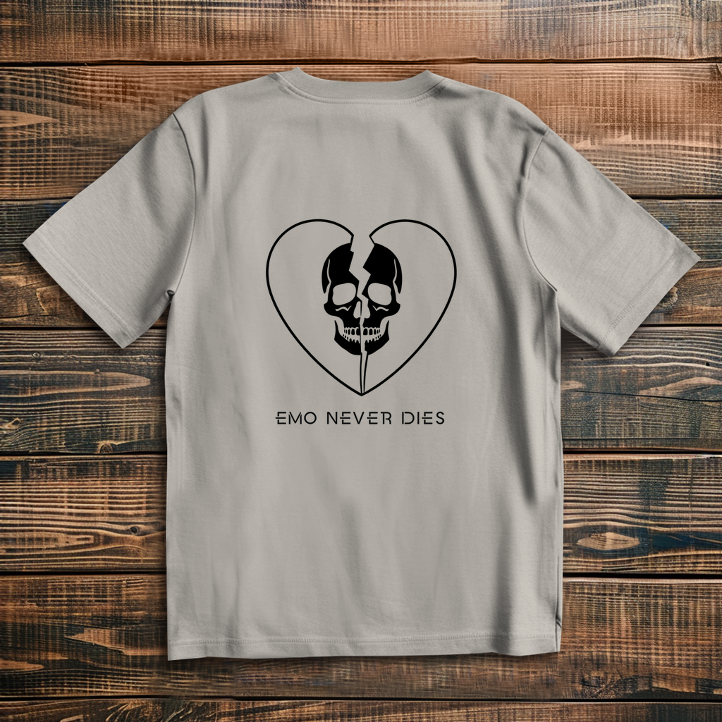 Oversized T-Shirt Emo Never Dies 3 black