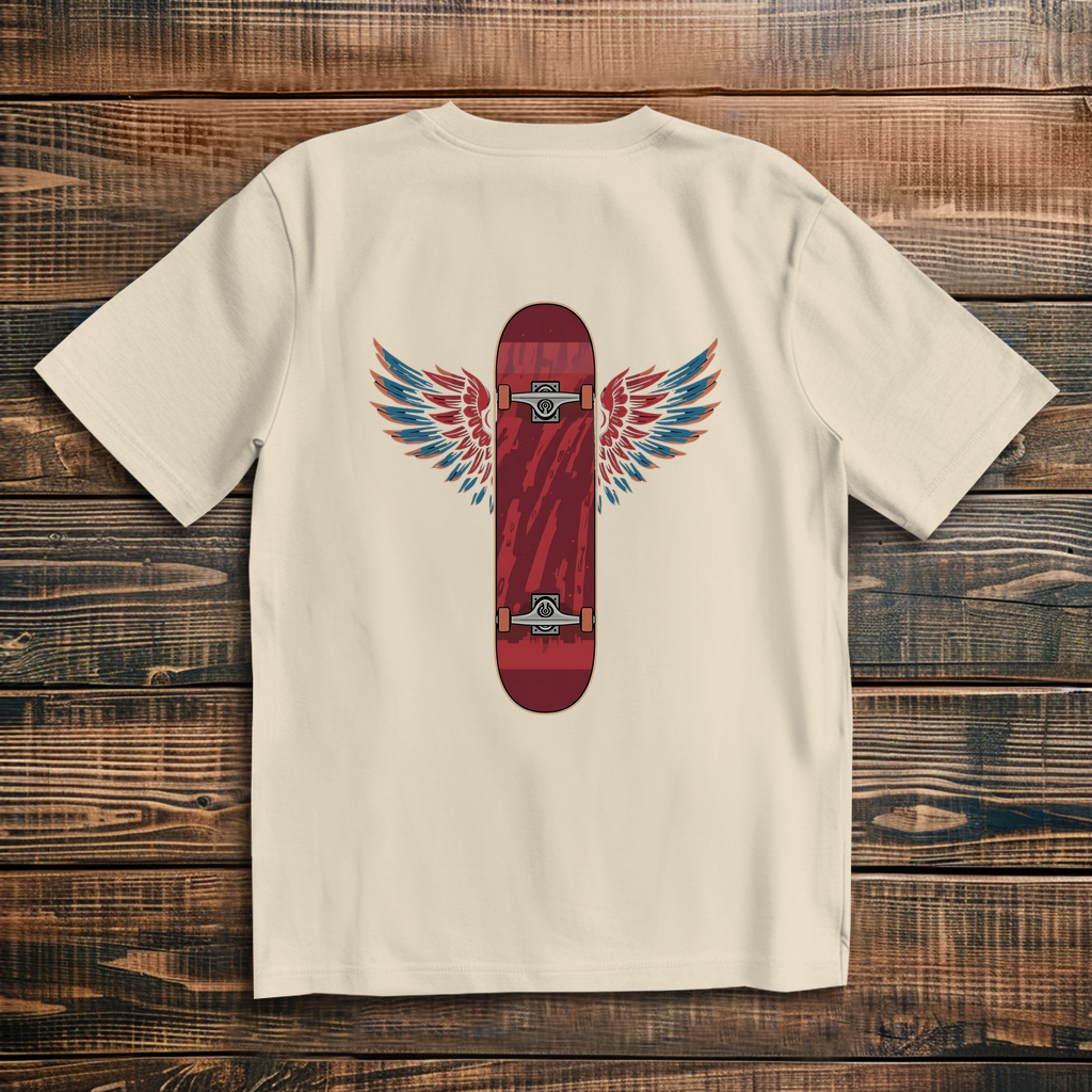 Oversized T-Shirt Skateboard Wings