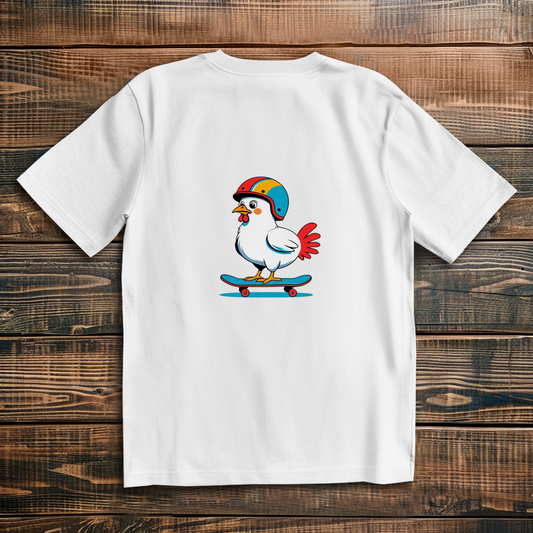Oversize T-Shirt Skateboard Chicken