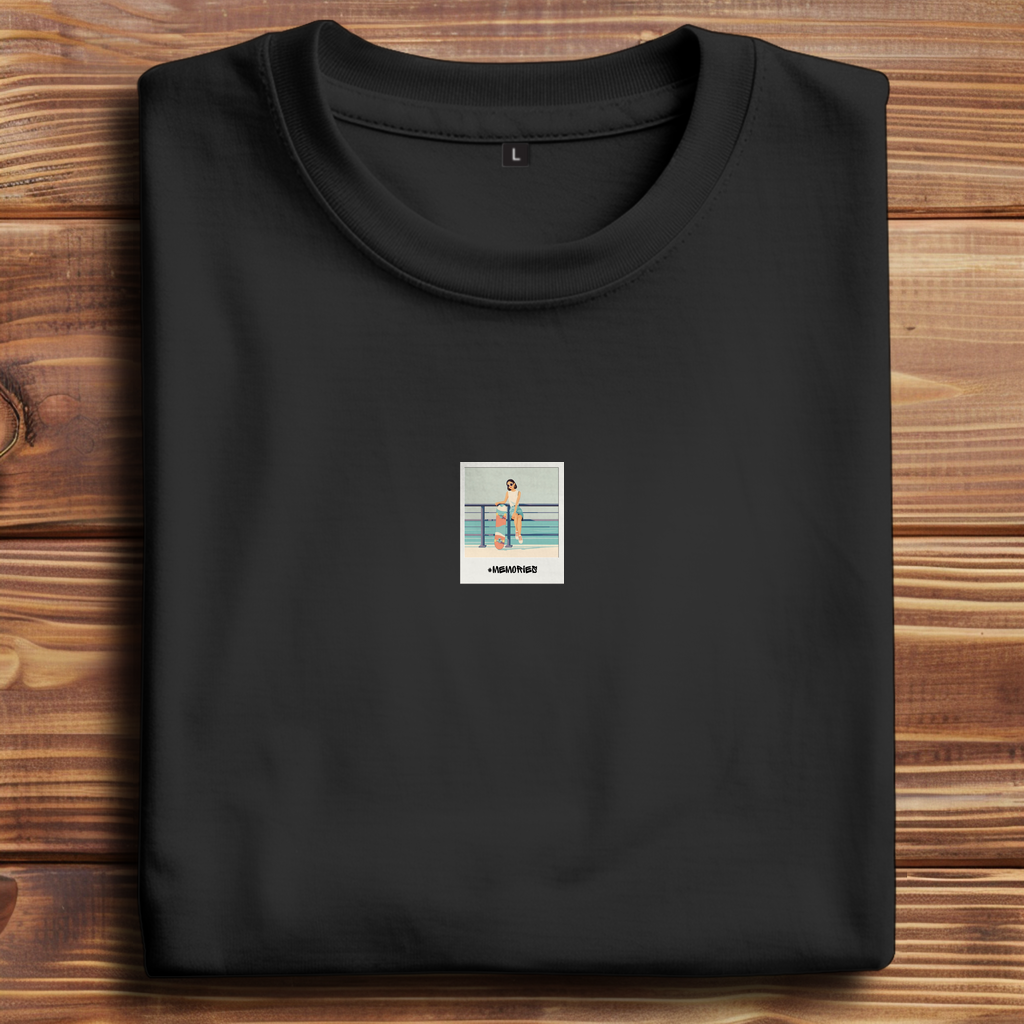 Oversize T-Shirt Skateboard Woman Beach Polaroid