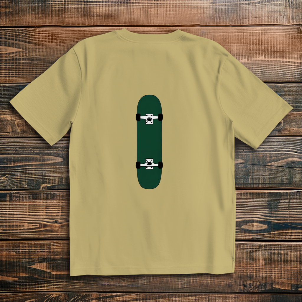Oversize t-shirt skateboard green