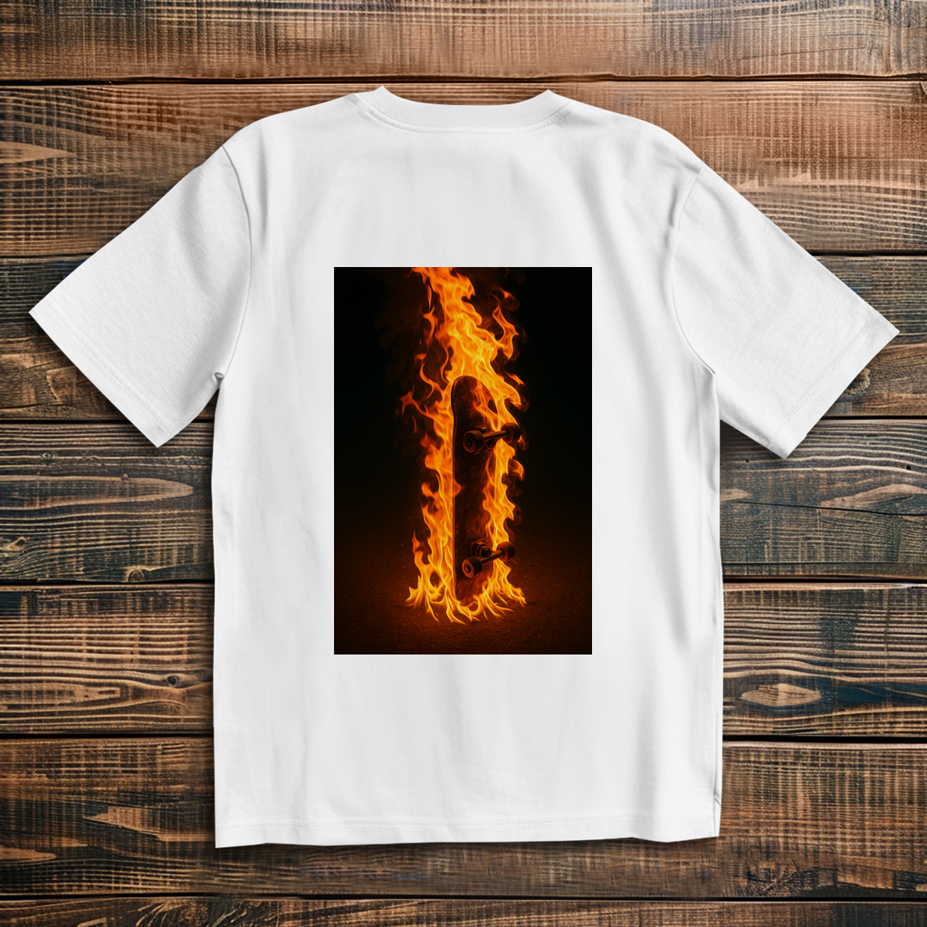Oversized T-Shirt Skateboard On Fire