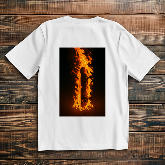 Oversize T-Shirt Skateboard On Fire