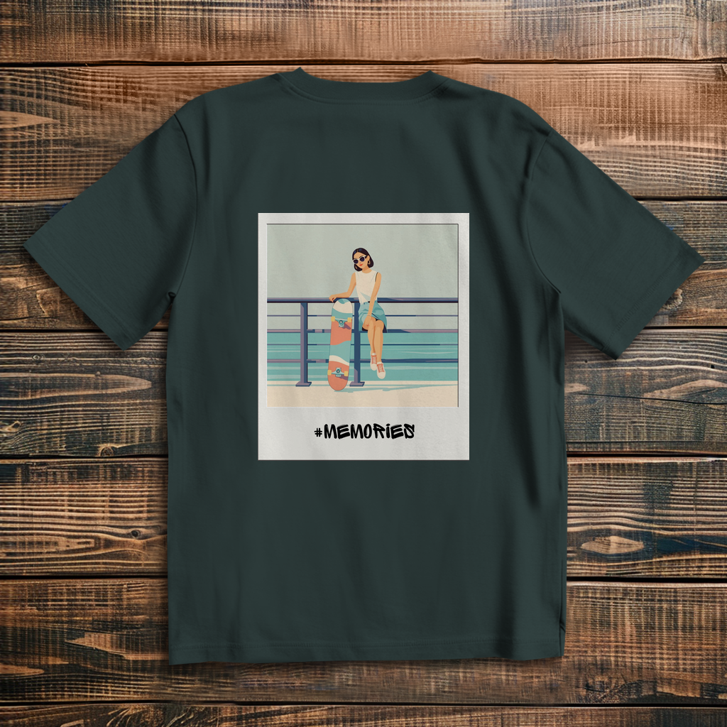 Oversize T-Shirt Skateboard Woman Beach Polaroid
