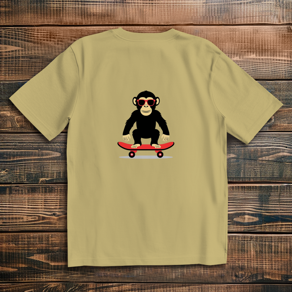 Oversized T-Shirt Skateboard Monkey