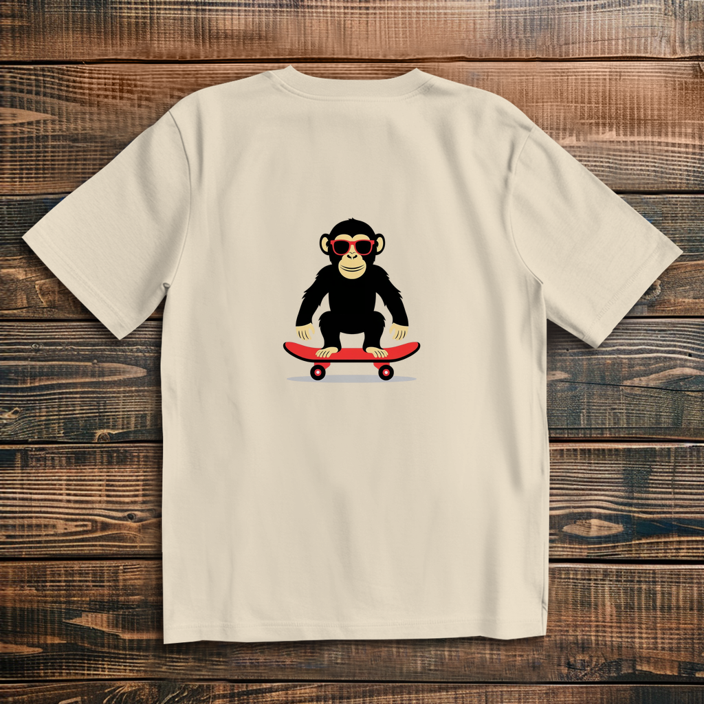 Oversized T-Shirt Skateboard Monkey