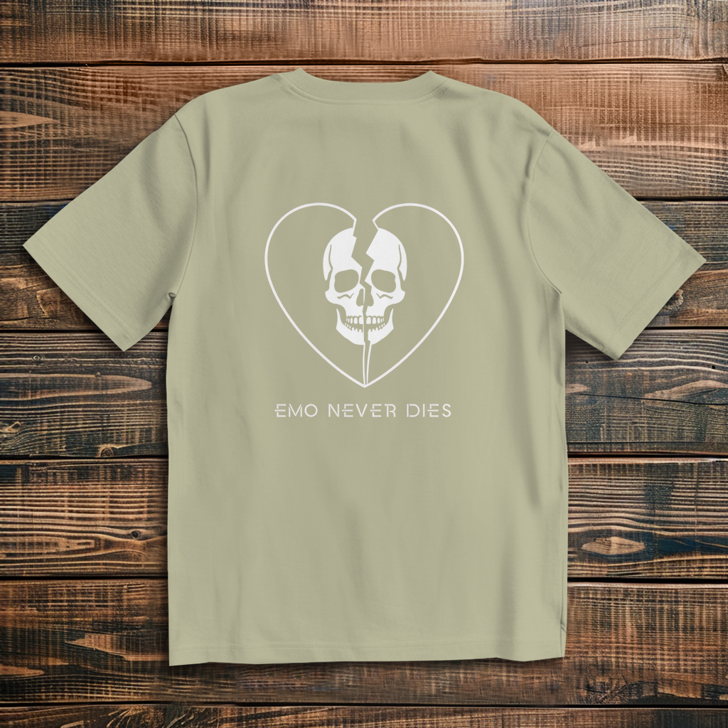 Oversized T-Shirt Emo Never Dies 3 white