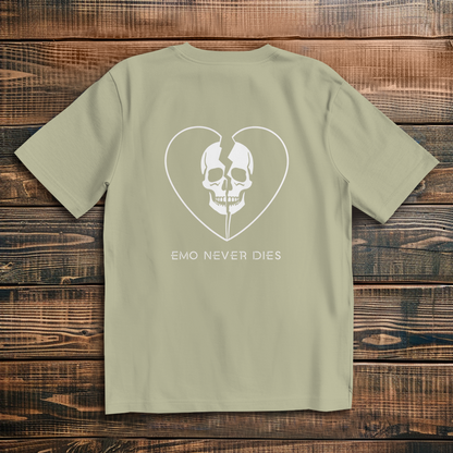 Oversized T-Shirt Emo Never Dies 3 white