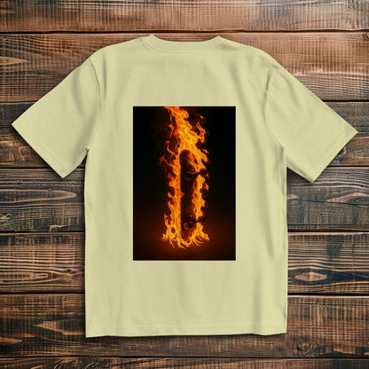 Oversized T-Shirt Skateboard On Fire
