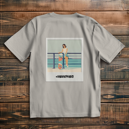 Oversize T-Shirt Skateboard Woman Beach Polaroid