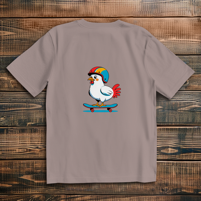 Oversized T-Shirt Skateboard Chicken