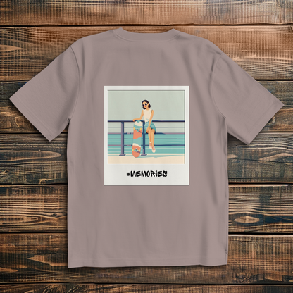 Oversize T-Shirt Skateboard Woman Beach Polaroid