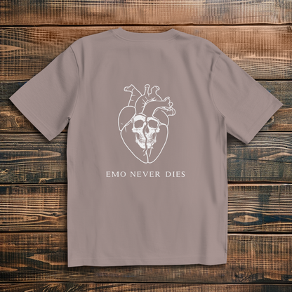 Oversized T-Shirt Emo Never Dies 4 white