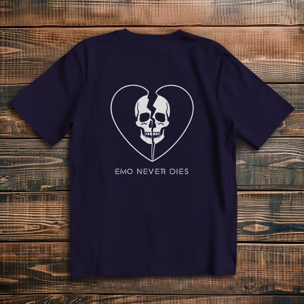 Oversized T-Shirt Emo Never Dies 3 white