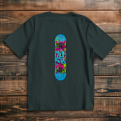Oversize T-Shirt Skateboard Neon Graffiti 1