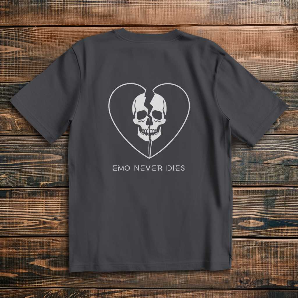 Oversized T-Shirt Emo Never Dies 3 white