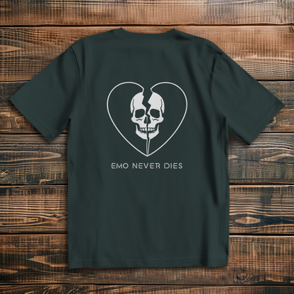 Oversized T-Shirt Emo Never Dies 3 white