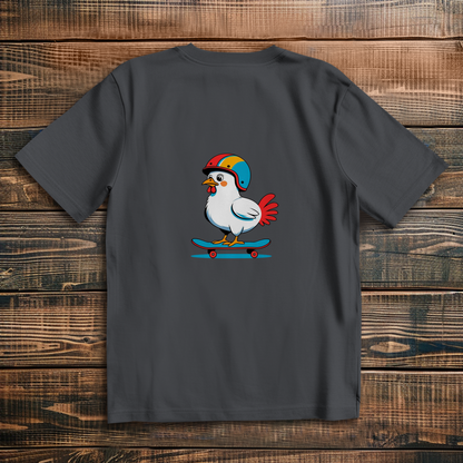 Oversized T-Shirt Skateboard Chicken