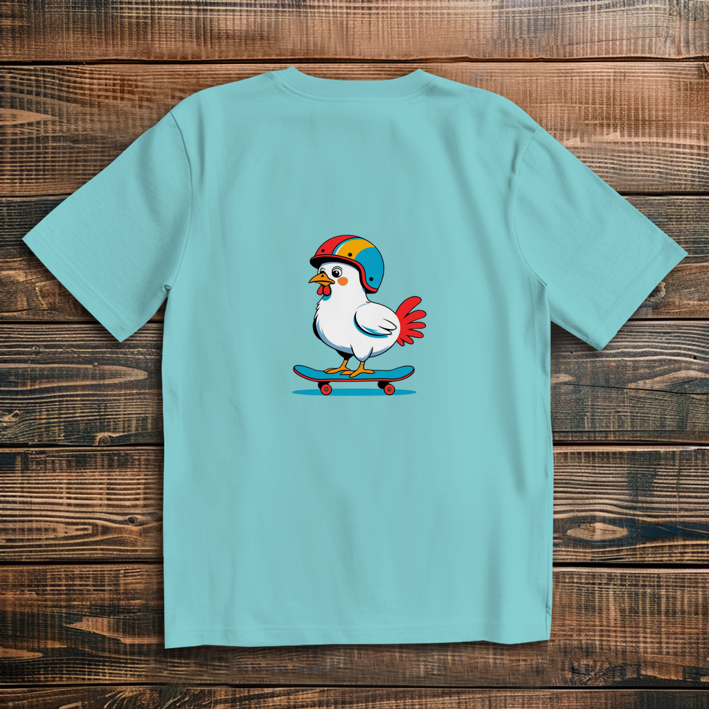 Oversized T-Shirt Skateboard Chicken