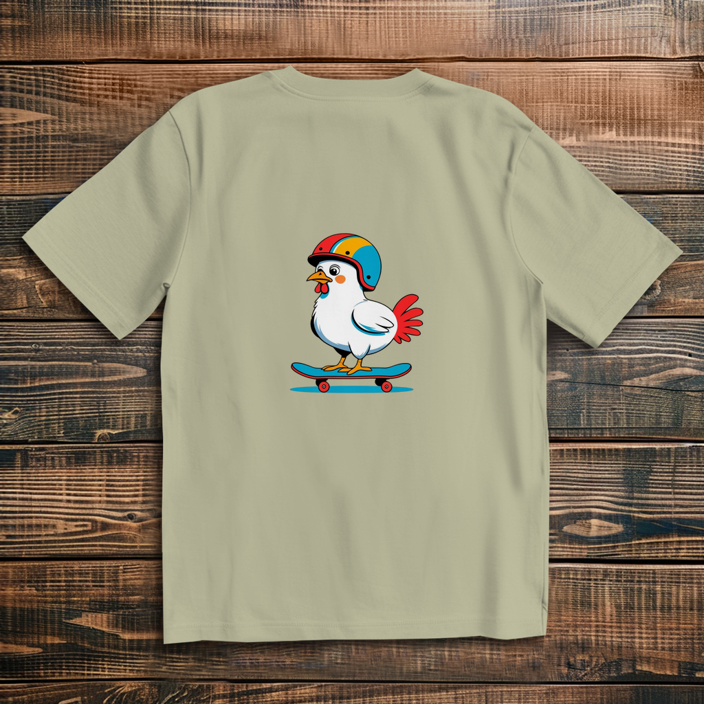 Oversized T-Shirt Skateboard Chicken