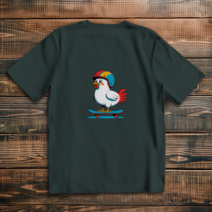 Oversized T-Shirt Skateboard Chicken