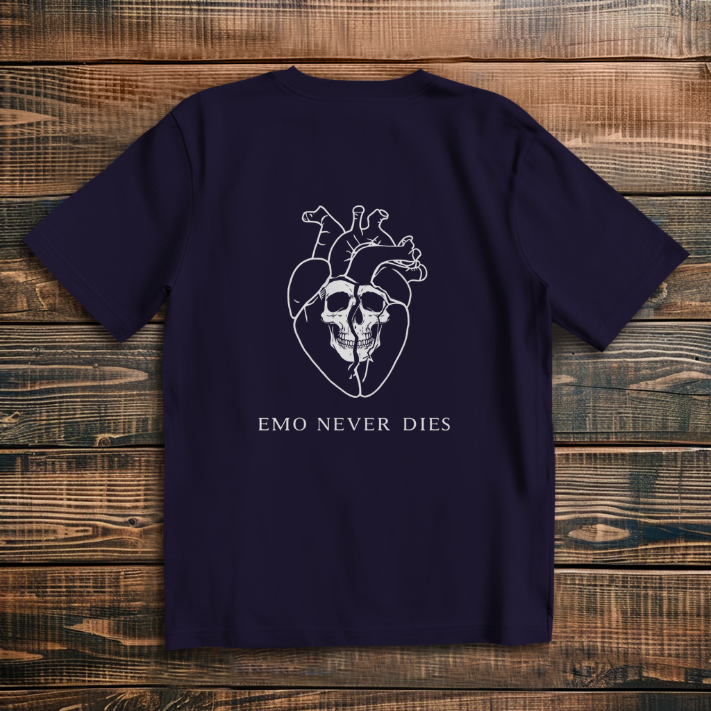 Oversized T-Shirt Emo Never Dies 4 white