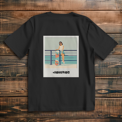 Oversize T-Shirt Skateboard Woman Beach Polaroid