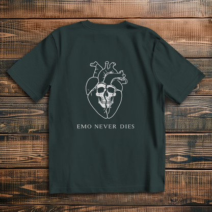 Oversized T-Shirt Emo Never Dies 4 white