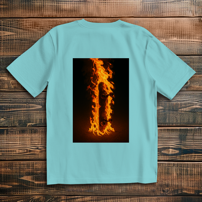 Oversized T-Shirt Skateboard On Fire