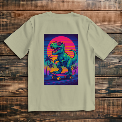 Oversize T-Shirt Skateboard T-Rex 80s