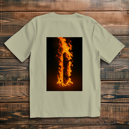 Oversized T-Shirt Skateboard On Fire