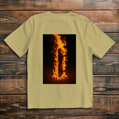 Oversized T-Shirt Skateboard On Fire