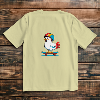 Oversized T-Shirt Skateboard Chicken