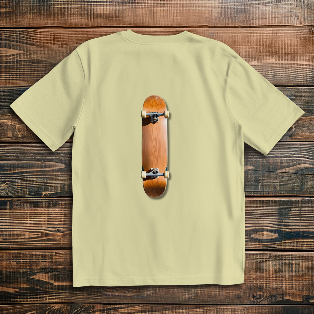 Oversize T-Shirt Skateboard Lying Wood