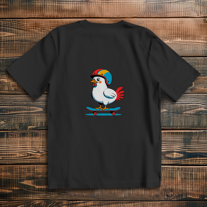 Oversized T-Shirt Skateboard Chicken
