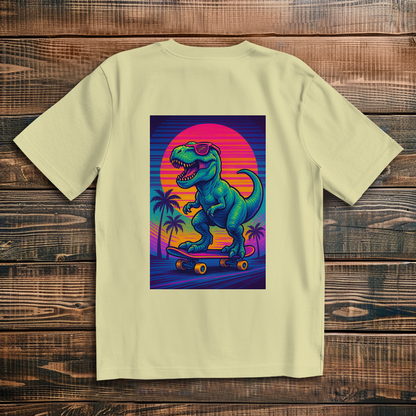 Oversize T-Shirt Skateboard T-Rex 80s