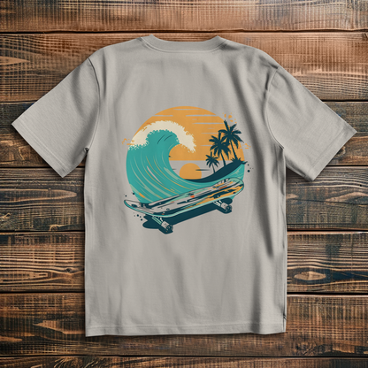 Oversized T-Shirt Skateboard Beach