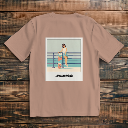 Oversize T-Shirt Skateboard Woman Beach Polaroid
