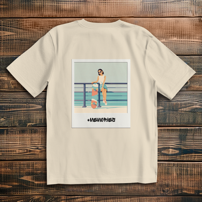 Oversize T-Shirt Skateboard Woman Beach Polaroid