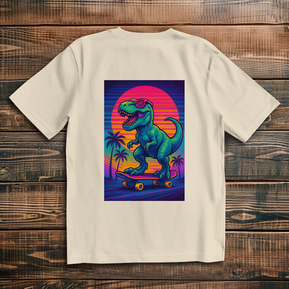 Oversize T-Shirt Skateboard T-Rex 80s