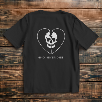 Oversized T-Shirt Emo Never Dies 3 white