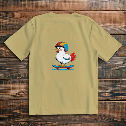 Oversized T-Shirt Skateboard Chicken