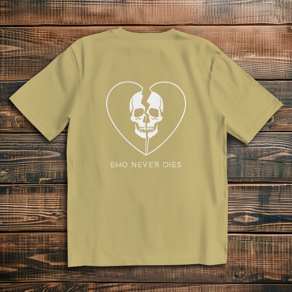 Oversized T-Shirt Emo Never Dies 3 white