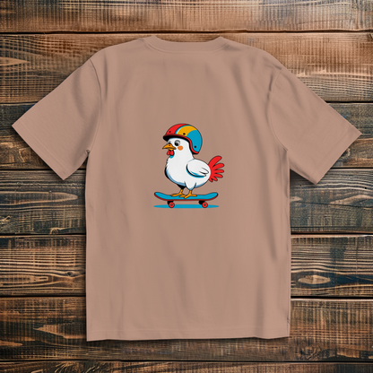 Oversized T-Shirt Skateboard Chicken