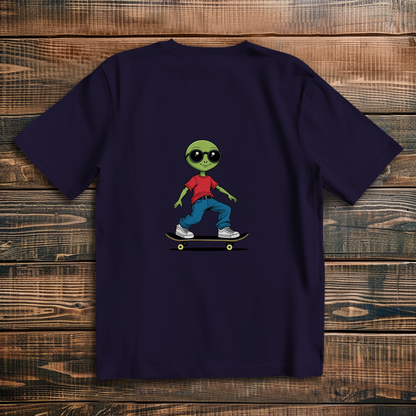 Oversized T-Shirt Skateboard Alien