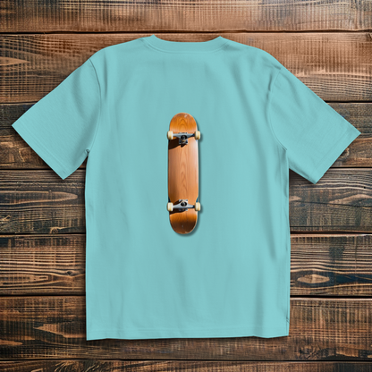 Oversize T-Shirt Skateboard Lying Wood